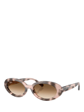 Ray-Ban women's oval sunglasses pink havana, UK version