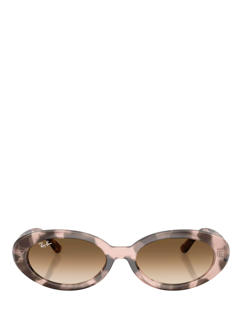 Ray-Ban women's oval sunglasses pink havana, UK version