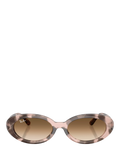 Ray-Ban women's oval sunglasses pink havana, UK version