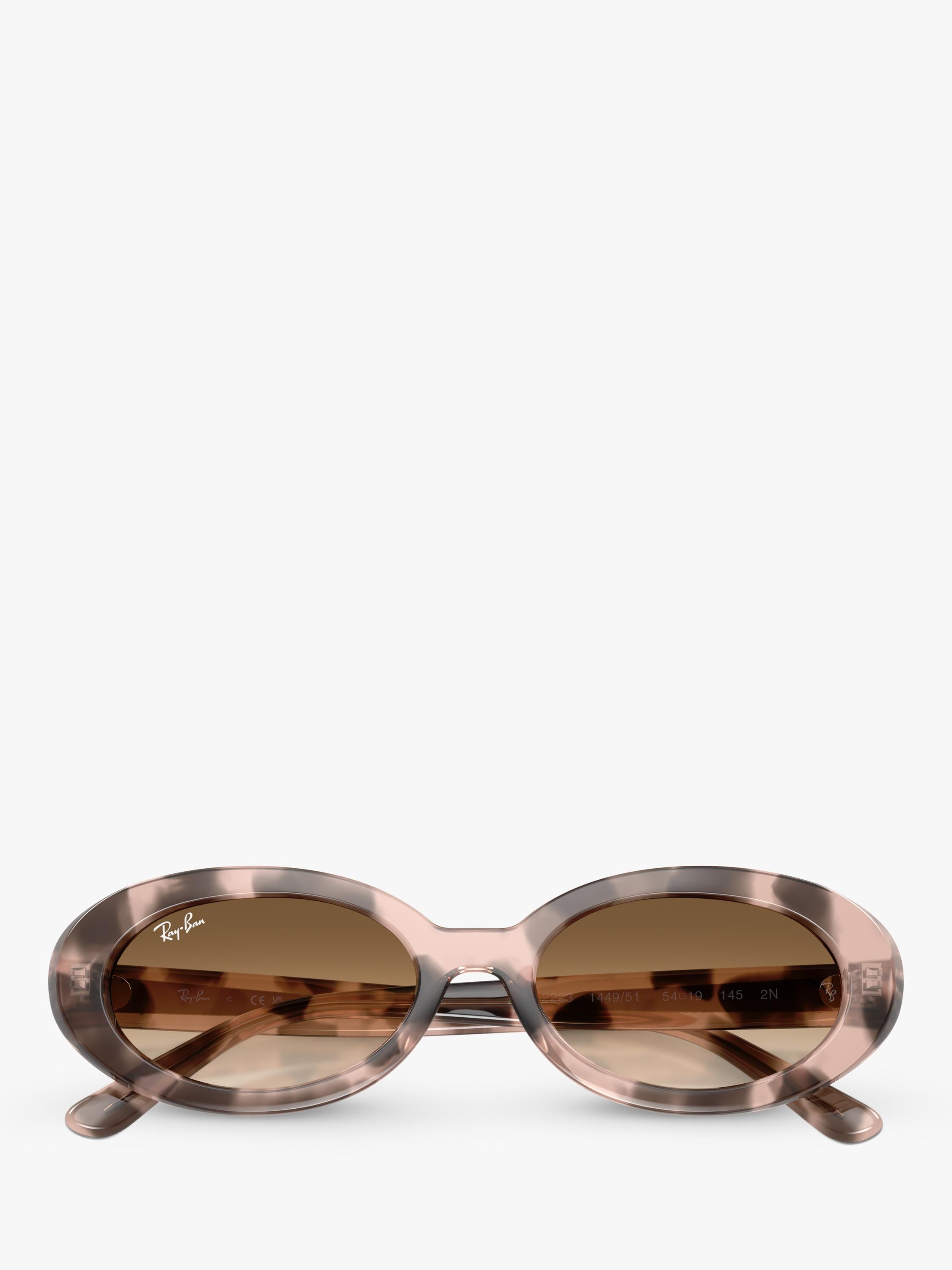 Ray-Ban women's oval sunglasses pink havana, UK version