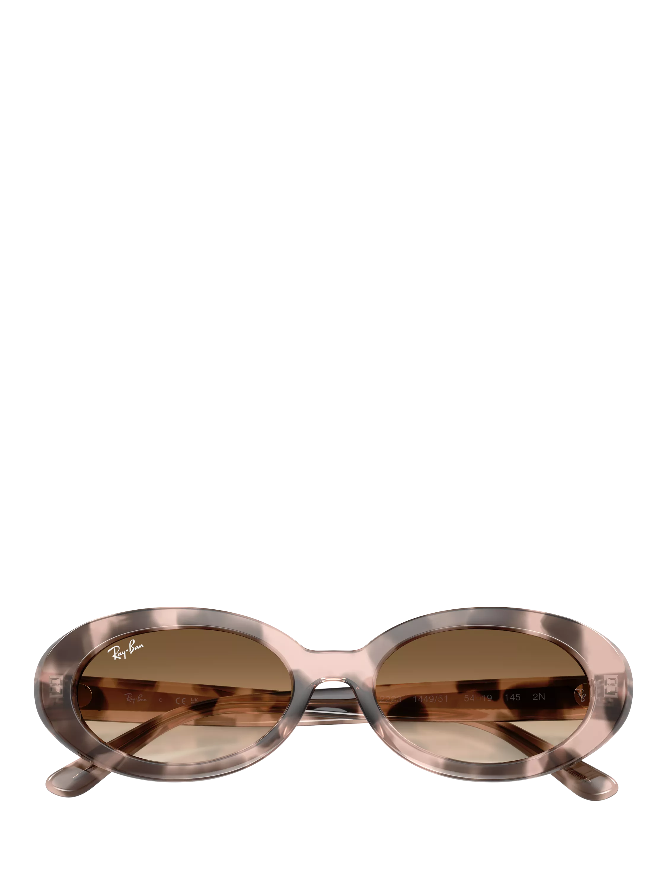 Ray-Ban women's oval sunglasses pink havana, UK version
