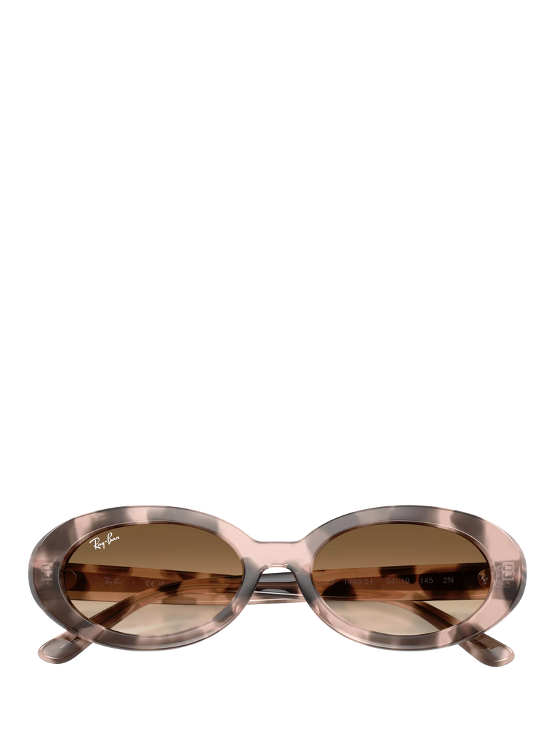 Ray-Ban women's oval sunglasses pink havana, UK version