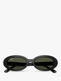 Ray-Ban RB2223 oval sunglasses black frame grey glass lenses (British brand)