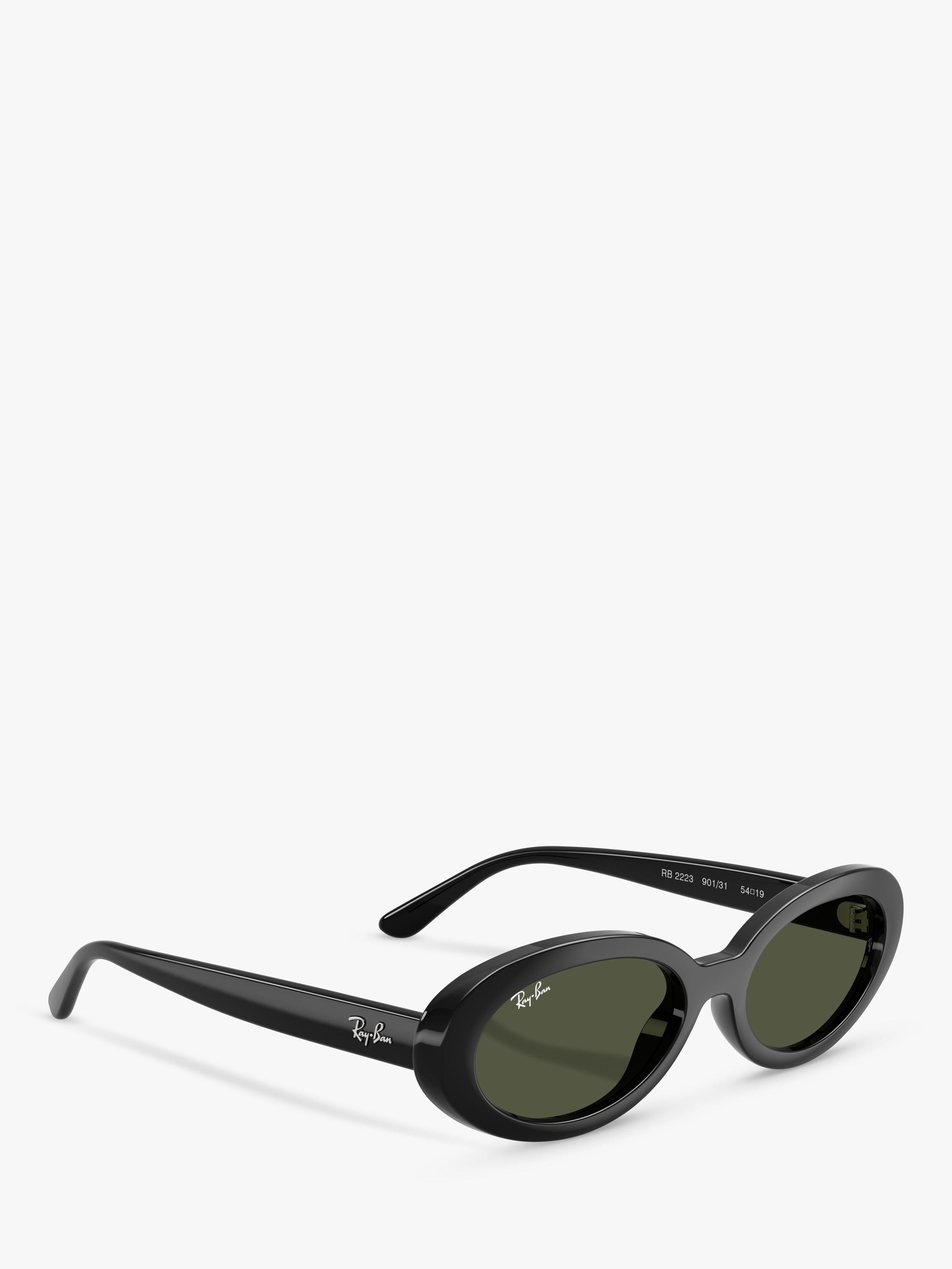 Ray-Ban RB2223 oval sunglasses black frame grey glass lenses (British brand)