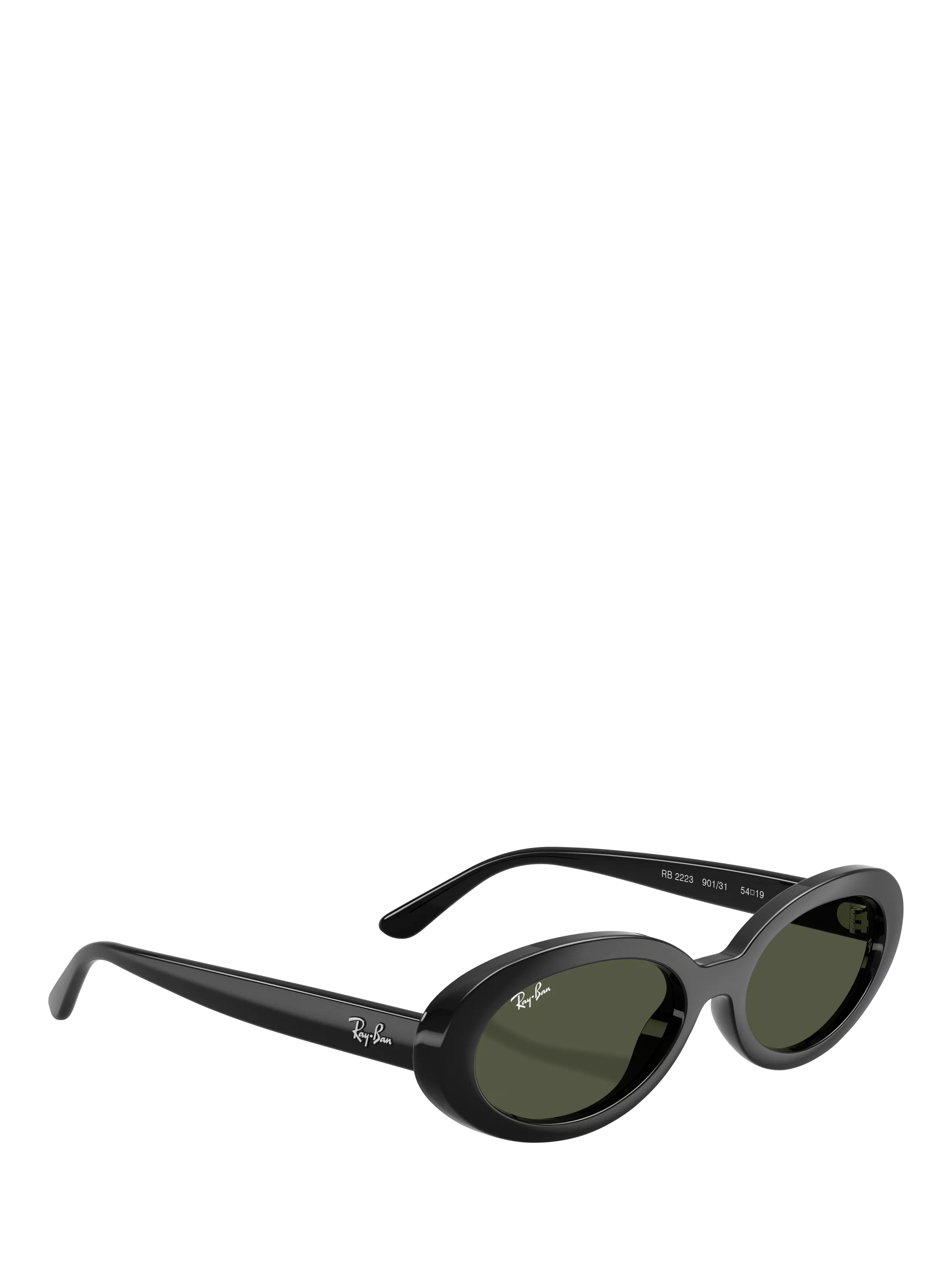 Ray-Ban RB2223 oval sunglasses black frame grey glass lenses (British brand)