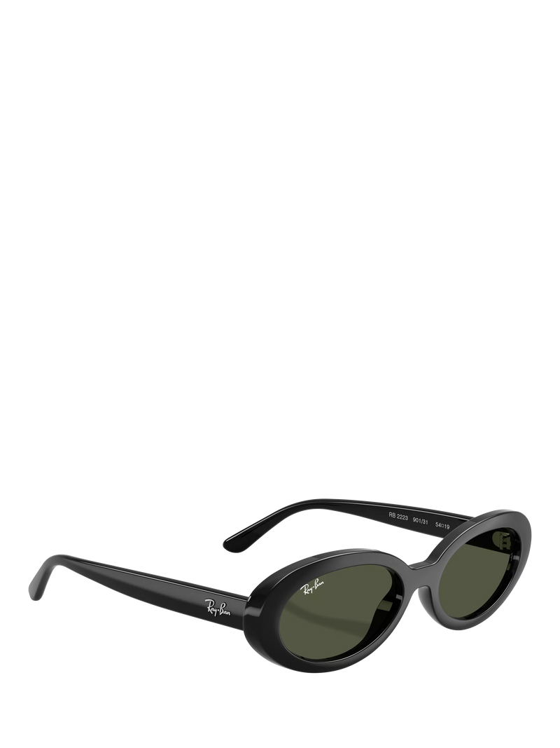 Ray-Ban RB2223 oval sunglasses black frame grey glass lenses (British brand)