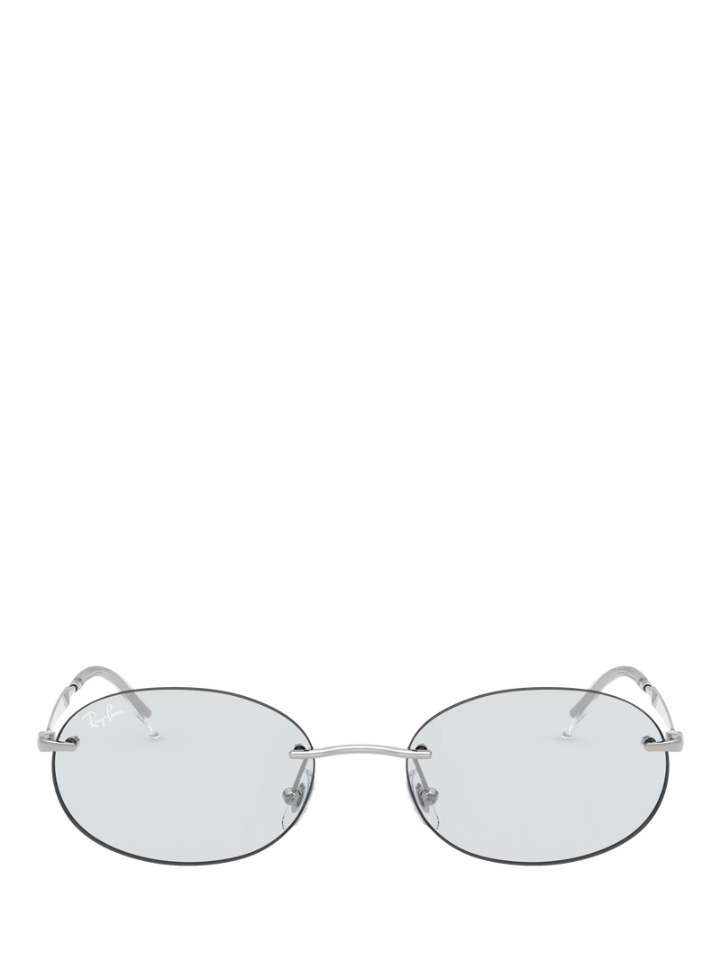 Ray-Ban RB3767 oval sunglasses silver metal frame, imported from the UK