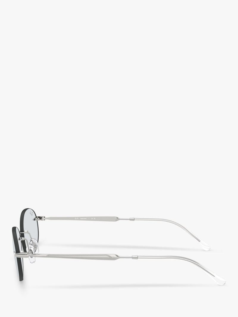 Ray-Ban RB3767 oval sunglasses silver metal frame, imported from the UK