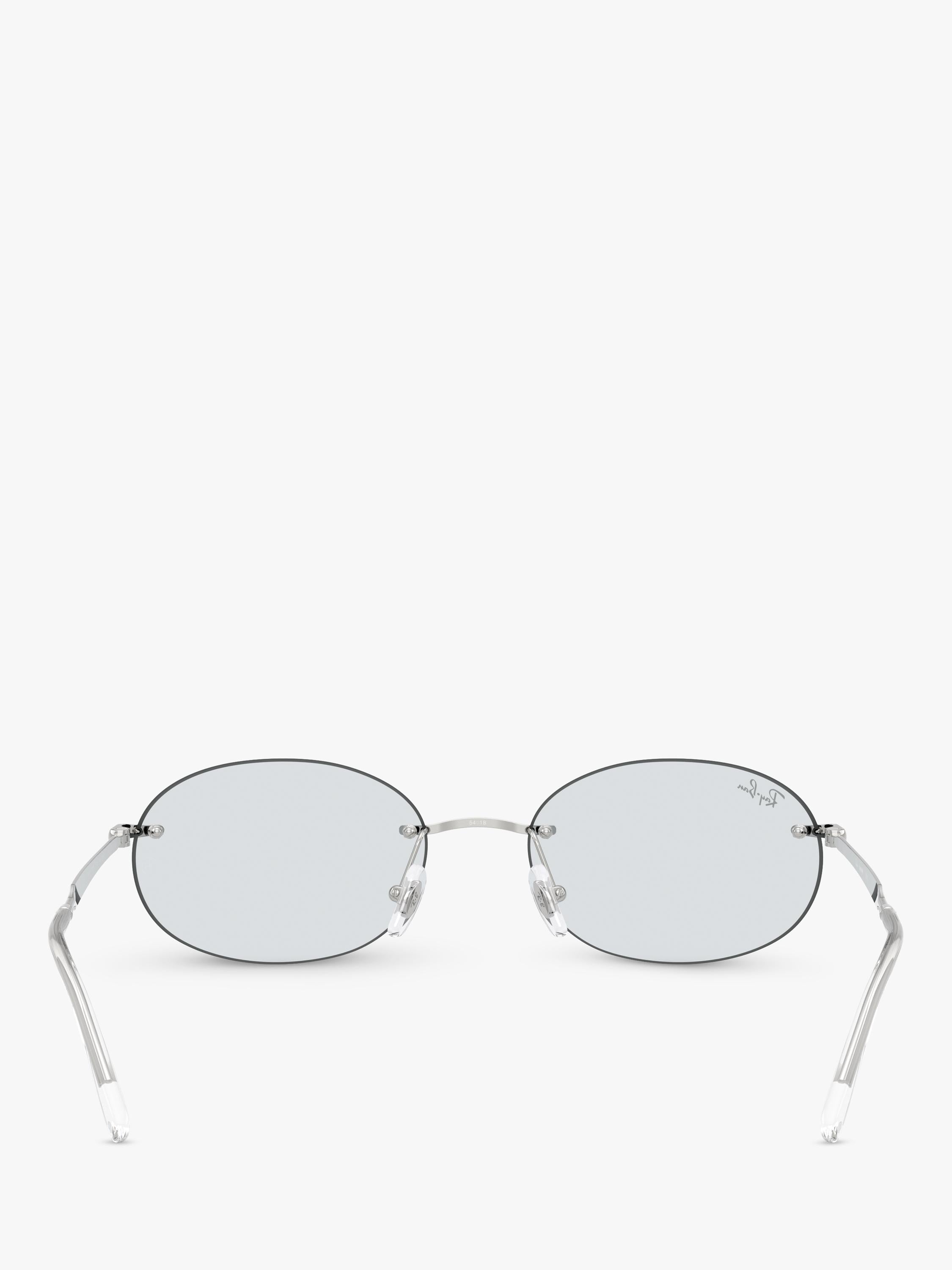 Ray-Ban RB3767 oval sunglasses silver metal frame, imported from the UK