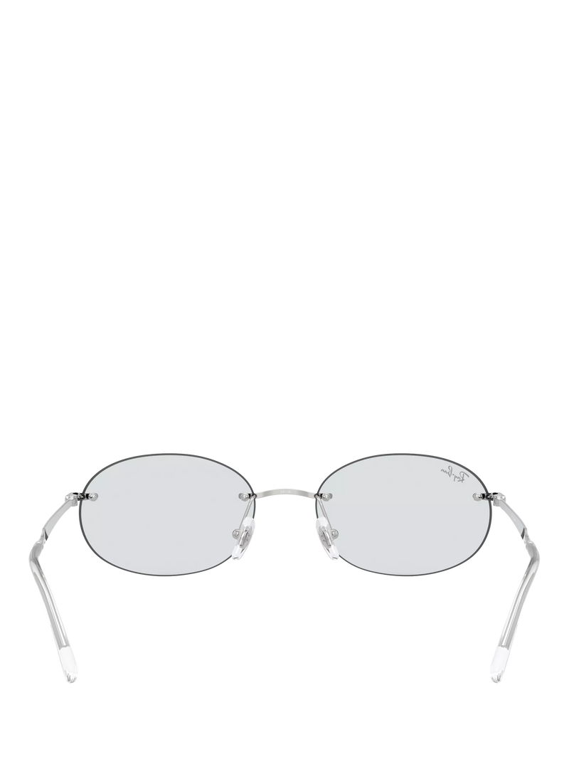Ray-Ban RB3767 oval sunglasses silver metal frame, imported from the UK