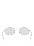 Ray-Ban RB3767 oval sunglasses silver metal frame, imported from the UK