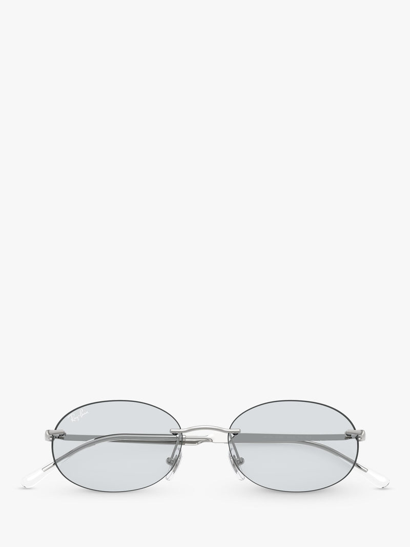Ray-Ban RB3767 oval sunglasses silver metal frame, imported from the UK