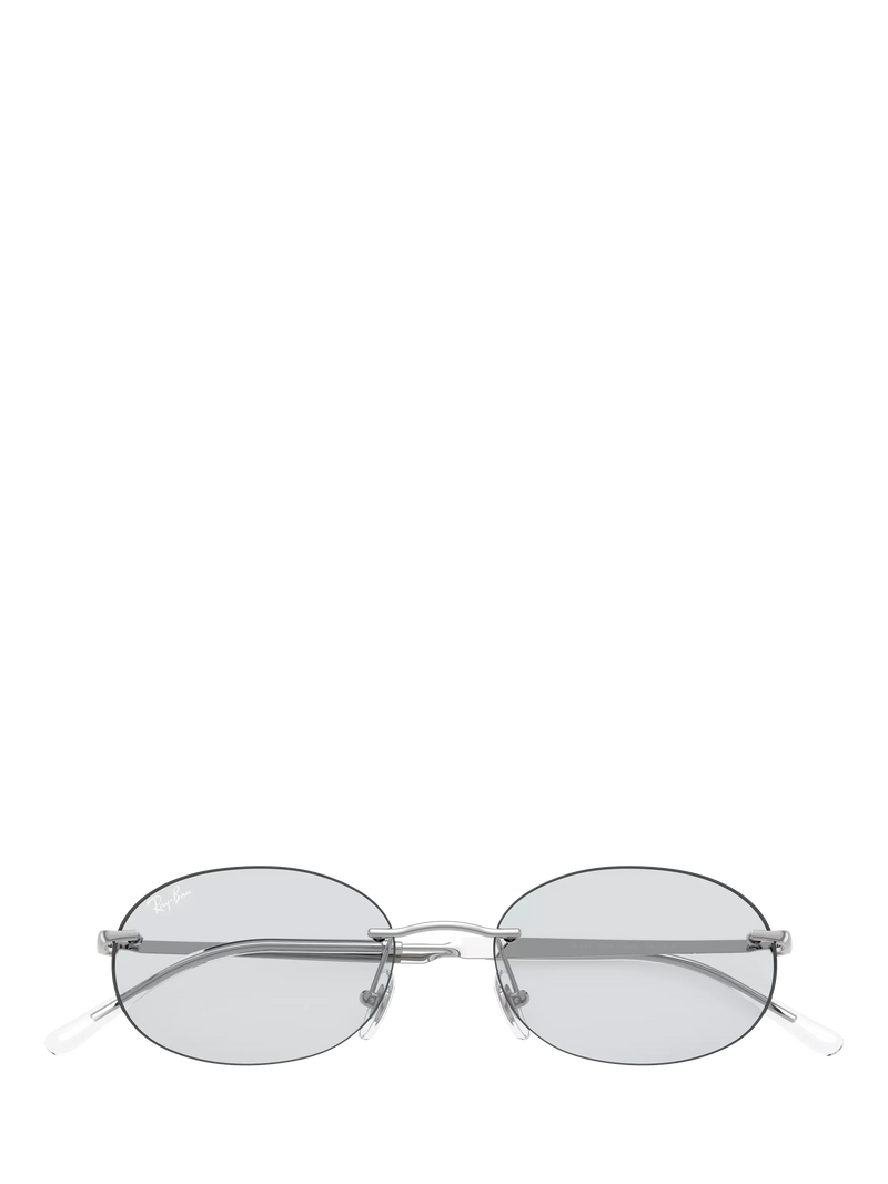 Ray-Ban RB3767 oval sunglasses silver metal frame, imported from the UK