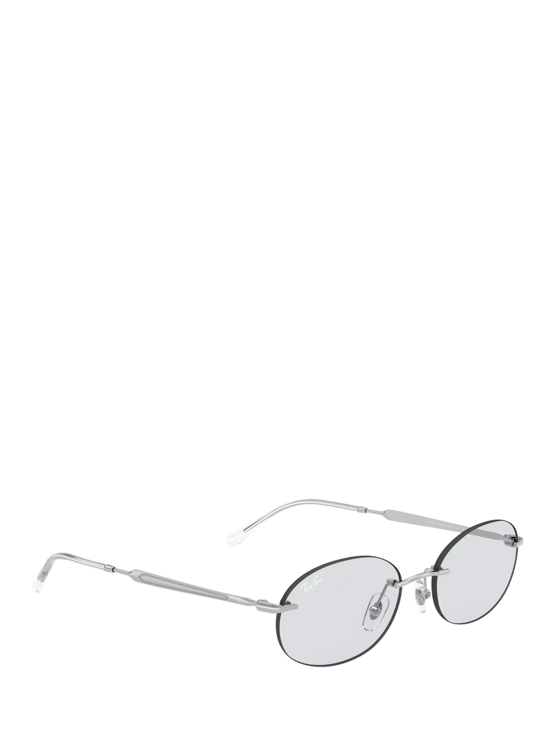 Ray-Ban RB3767 oval sunglasses silver metal frame, imported from the UK