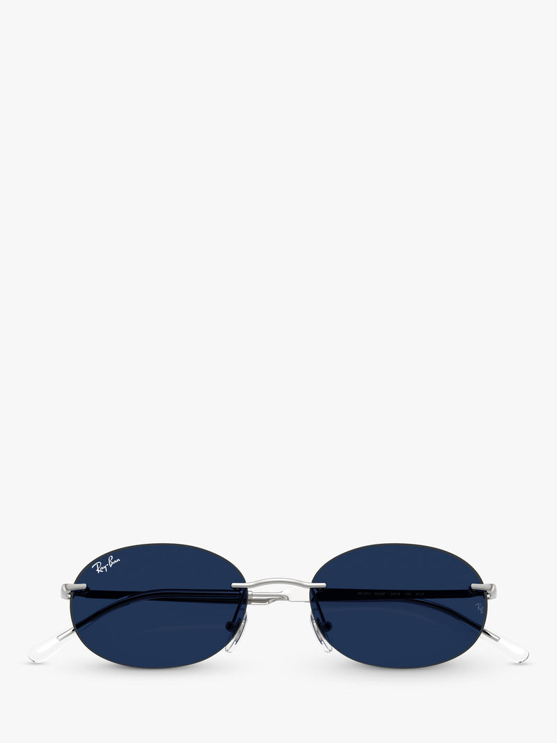 Ray-Ban RB3767 oval sunglasses silver metal frame, imported from the UK