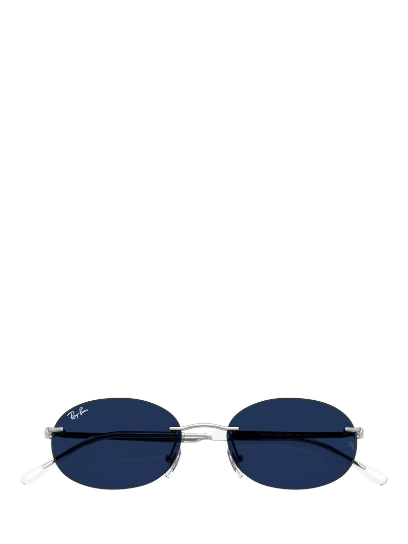 Ray-Ban RB3767 oval sunglasses silver metal frame, imported from the UK