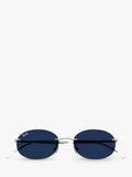 Ray-Ban RB3767 oval sunglasses silver metal frame, imported from the UK