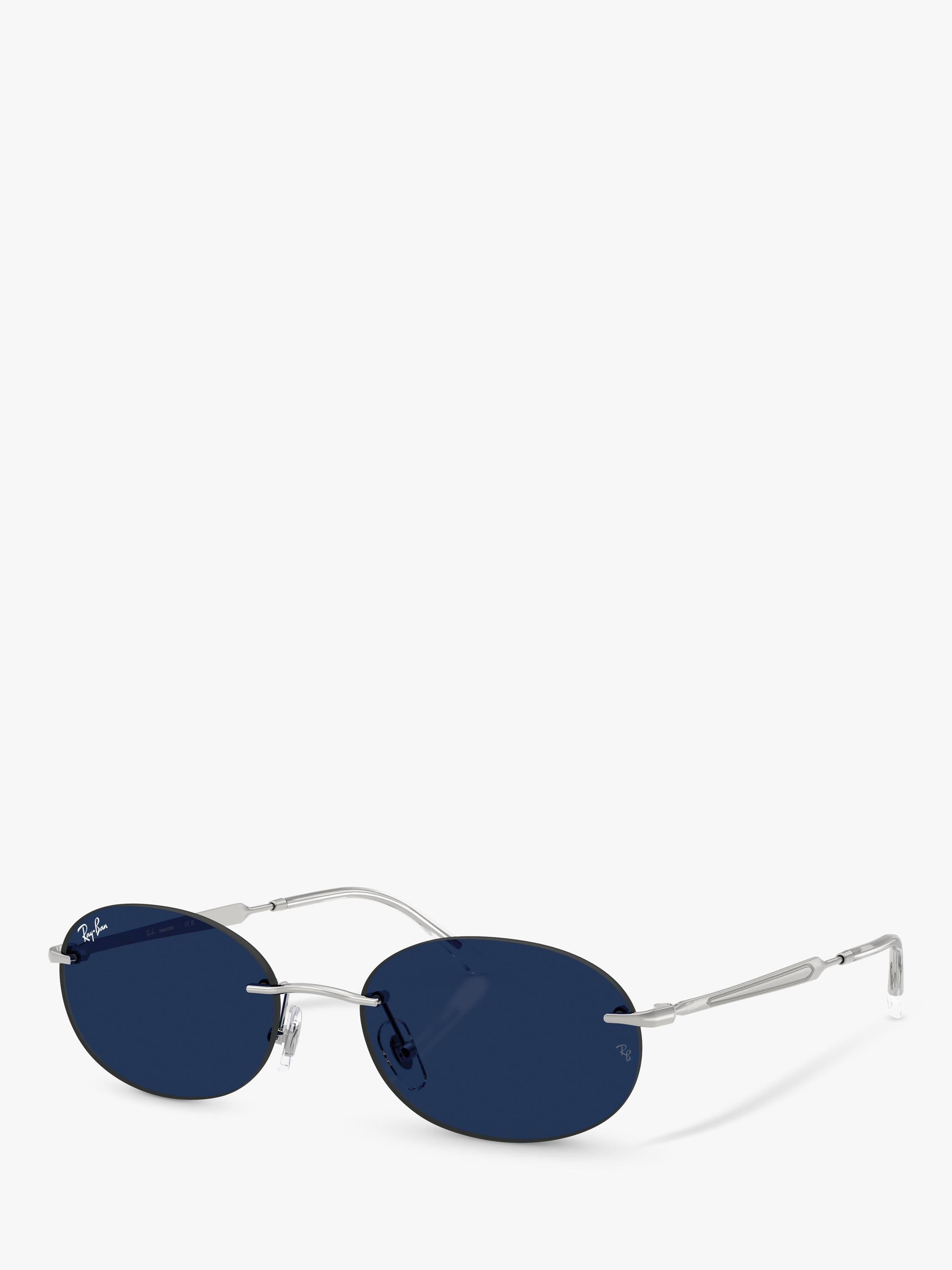 Ray-Ban RB3767 oval sunglasses silver metal frame, imported from the UK
