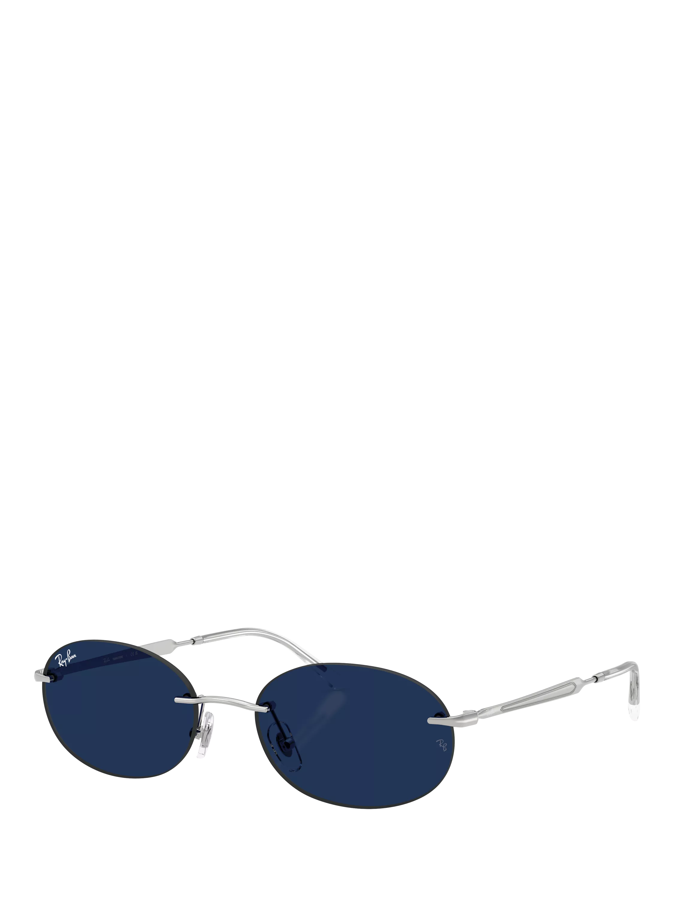 Ray-Ban RB3767 oval sunglasses silver metal frame, imported from the UK
