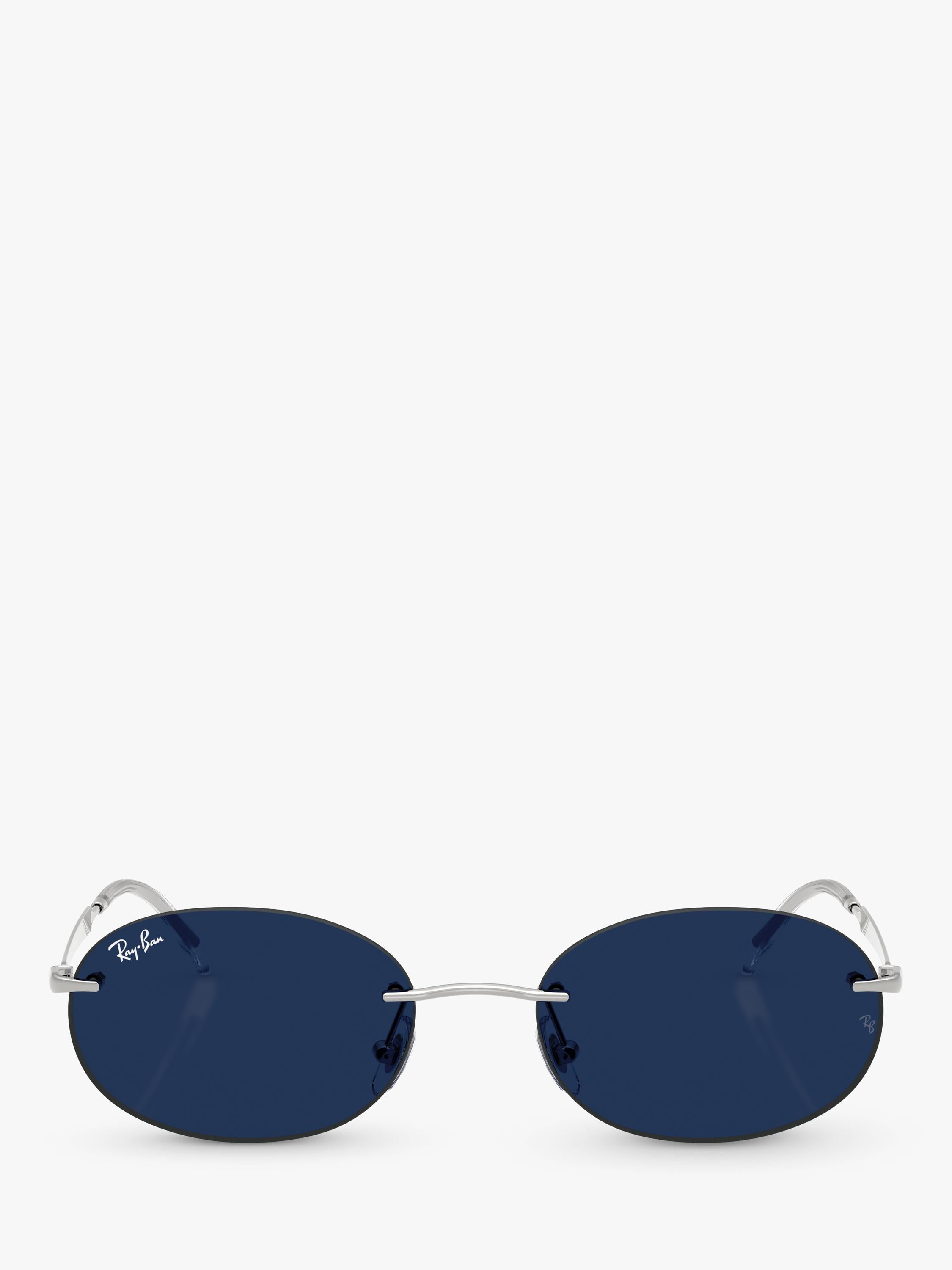 Ray-Ban RB3767 oval sunglasses silver metal frame, imported from the UK