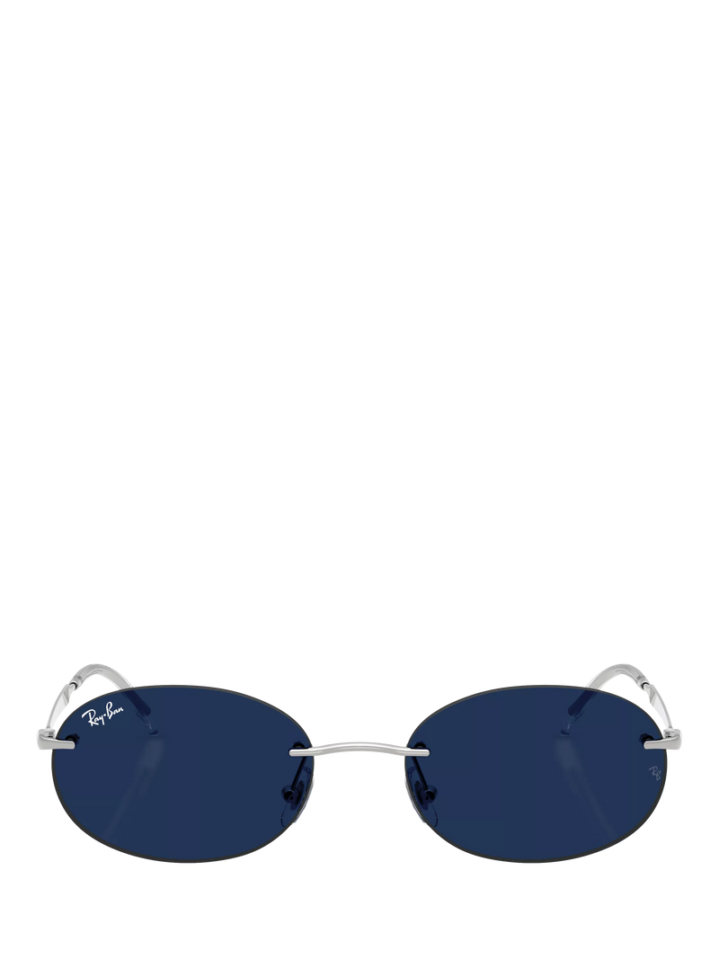 Ray-Ban RB3767 oval sunglasses silver metal frame, imported from the UK