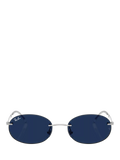 Ray-Ban RB3767 oval sunglasses silver metal frame, imported from the UK