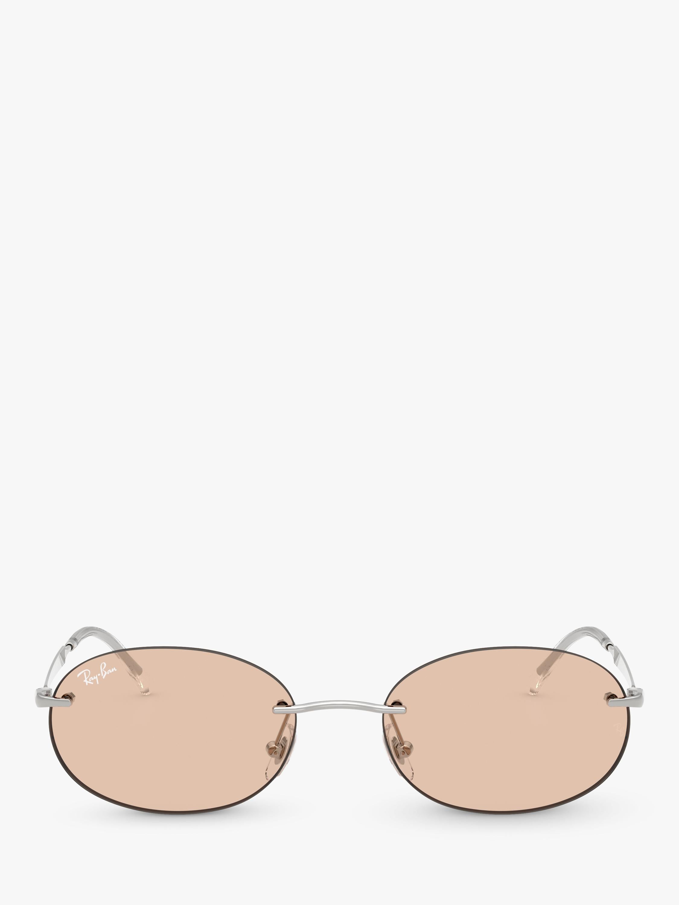 Ray-Ban RB3767 oval sunglasses silver, imported from the UK