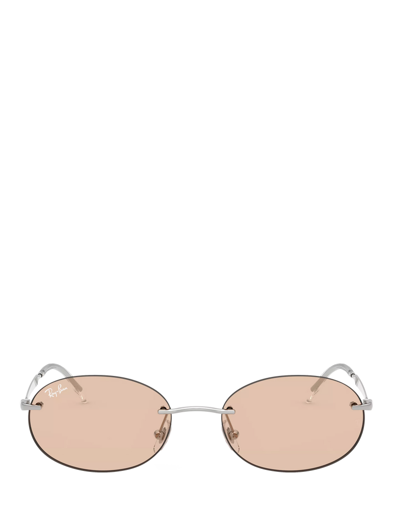 Ray-Ban RB3767 oval sunglasses silver, imported from the UK