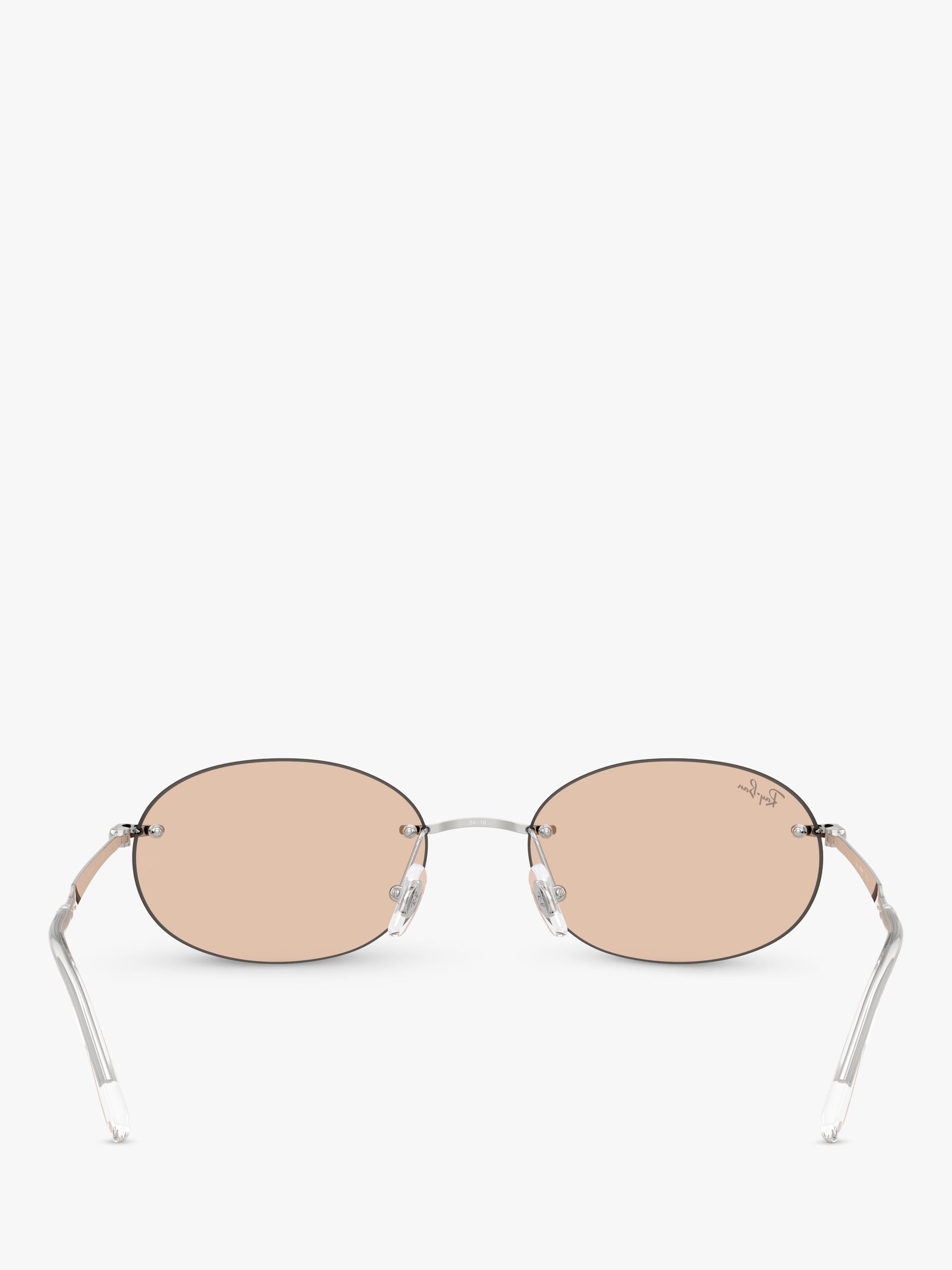 Ray-Ban RB3767 oval sunglasses silver, imported from the UK