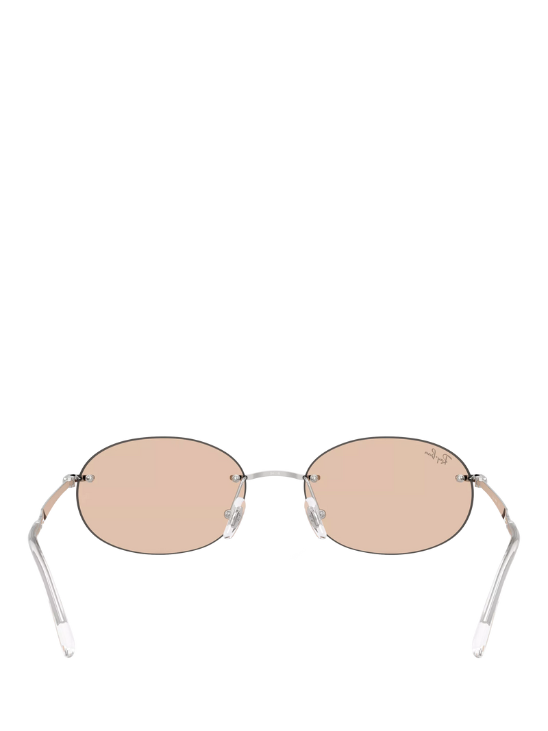 Ray-Ban RB3767 oval sunglasses silver, imported from the UK