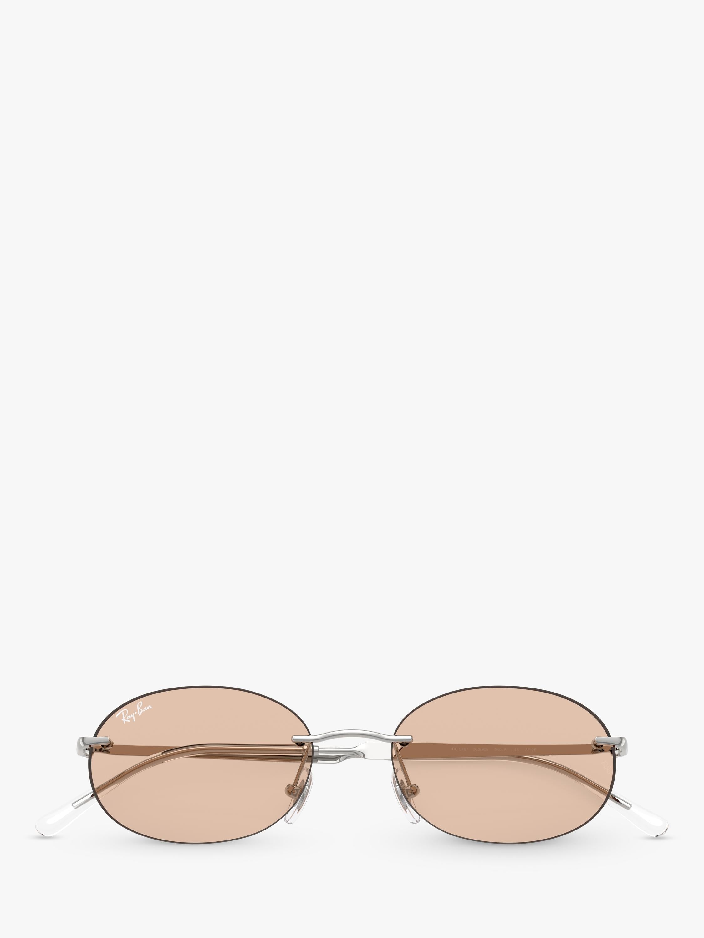 Ray-Ban RB3767 oval sunglasses silver, imported from the UK