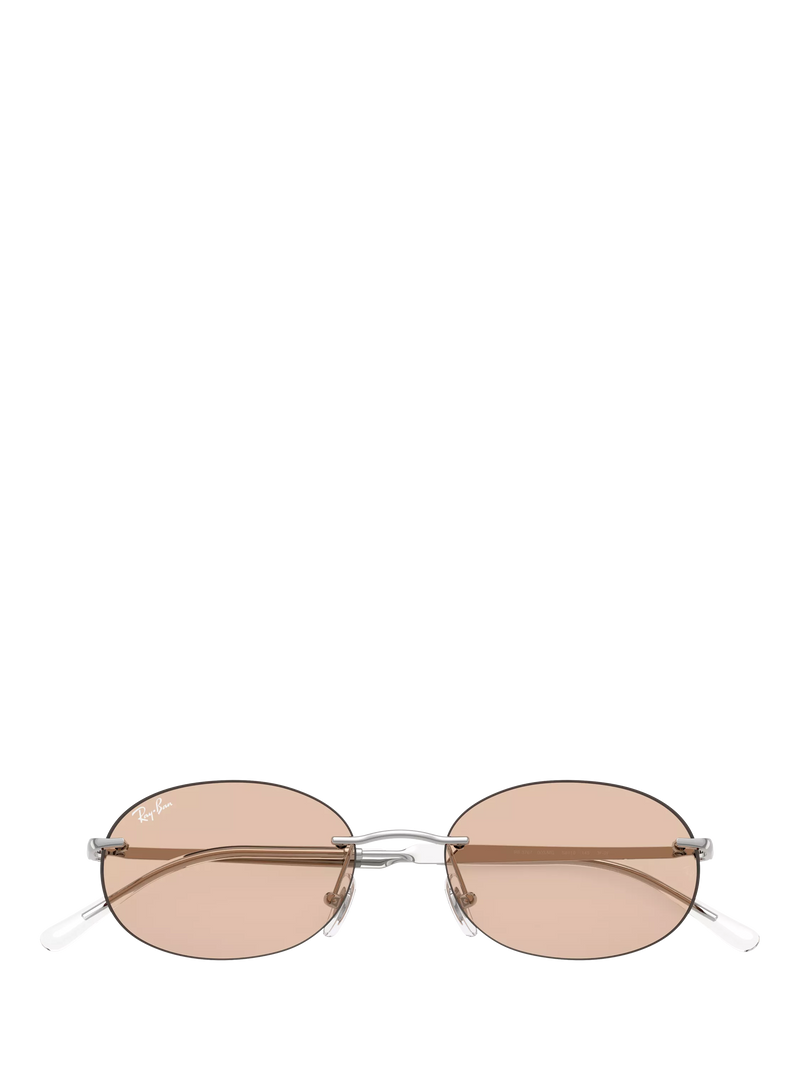 Ray-Ban RB3767 oval sunglasses silver, imported from the UK