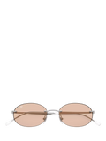 Ray-Ban RB3767 oval sunglasses silver, imported from the UK