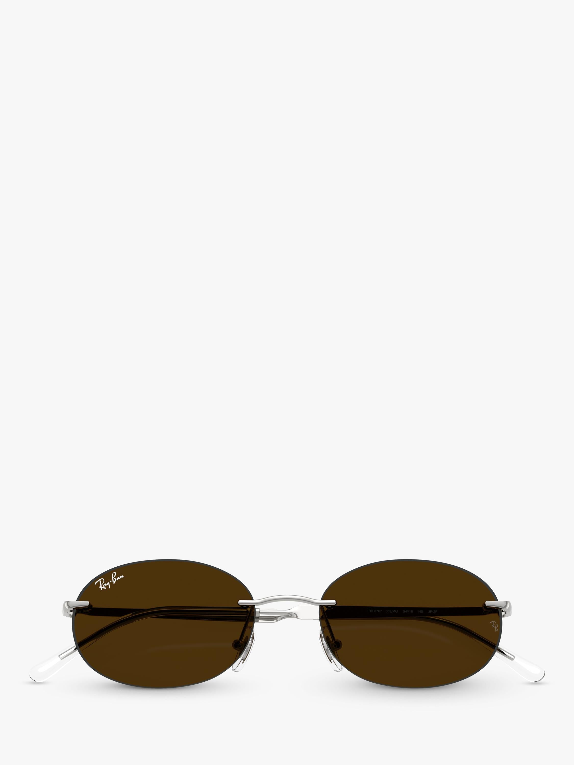Ray-Ban RB3767 oval sunglasses silver, imported from the UK