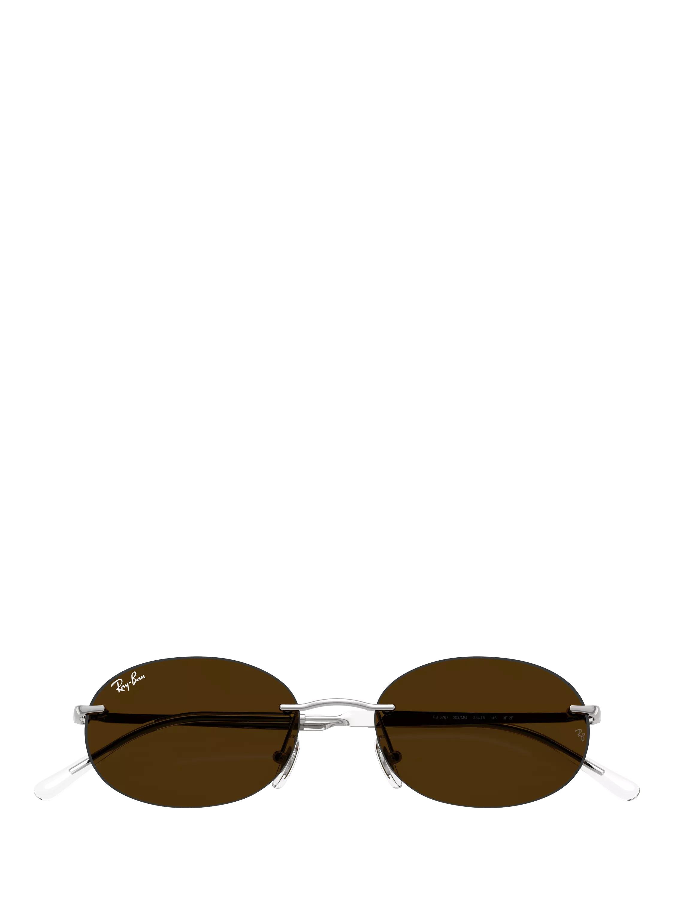 Ray-Ban RB3767 oval sunglasses silver, imported from the UK