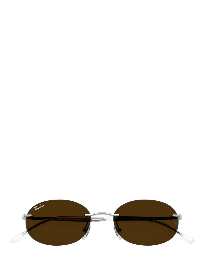 Ray-Ban RB3767 oval sunglasses silver, imported from the UK