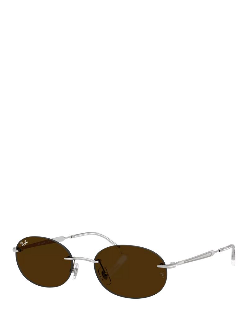 Ray-Ban RB3767 oval sunglasses silver, imported from the UK