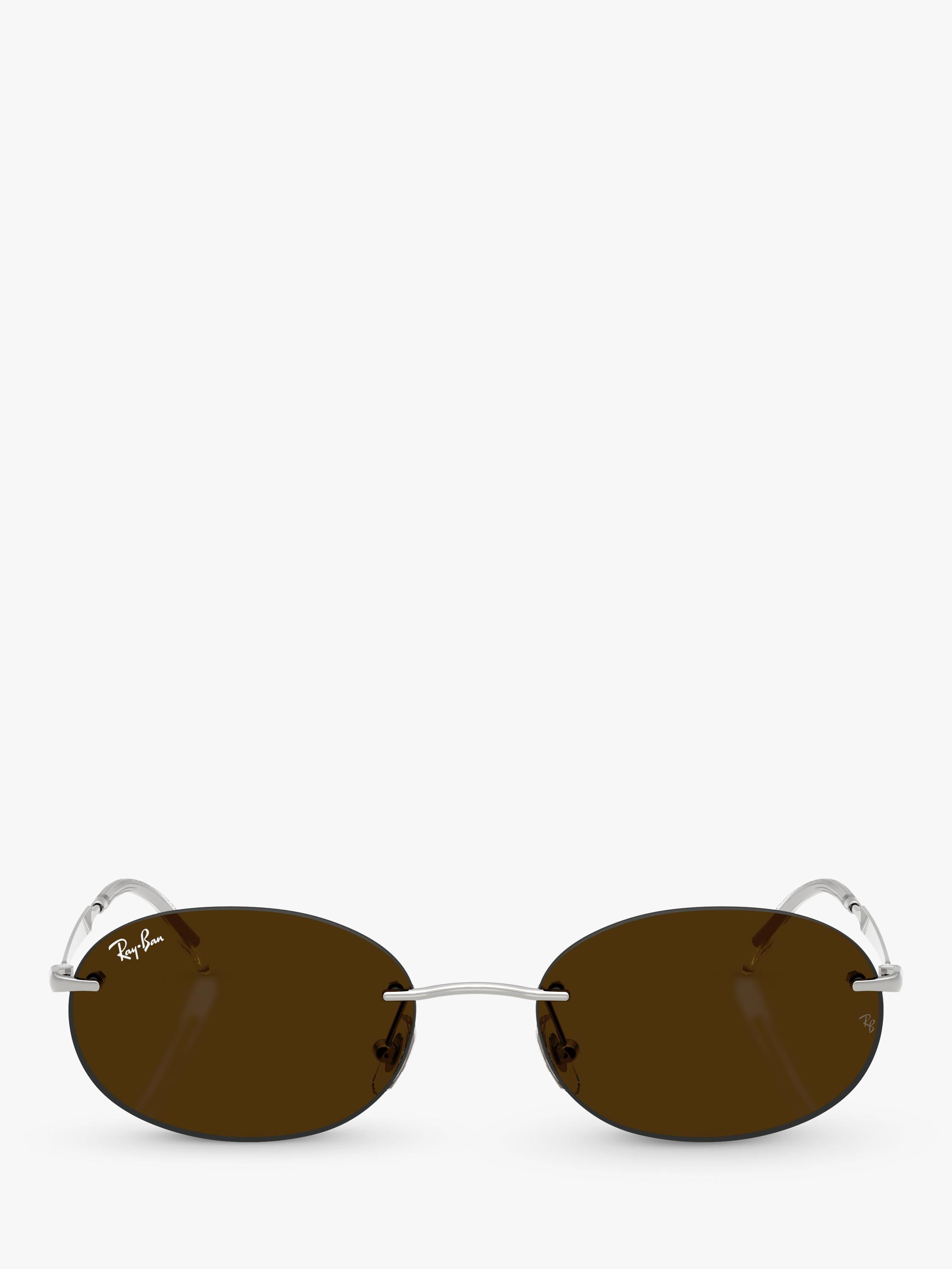 Ray-Ban RB3767 oval sunglasses silver, imported from the UK