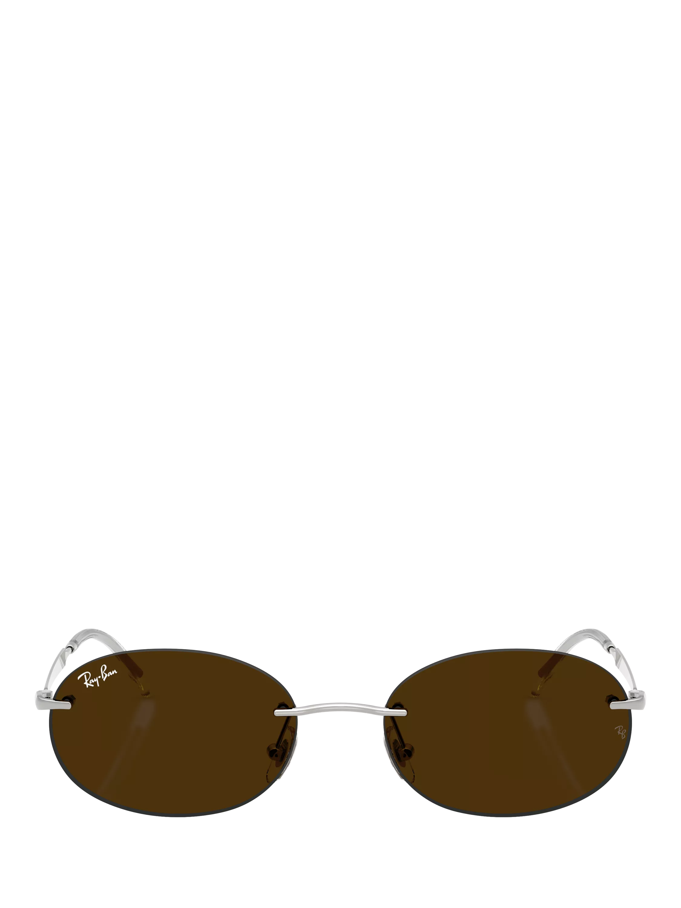 Ray-Ban RB3767 oval sunglasses silver, imported from the UK