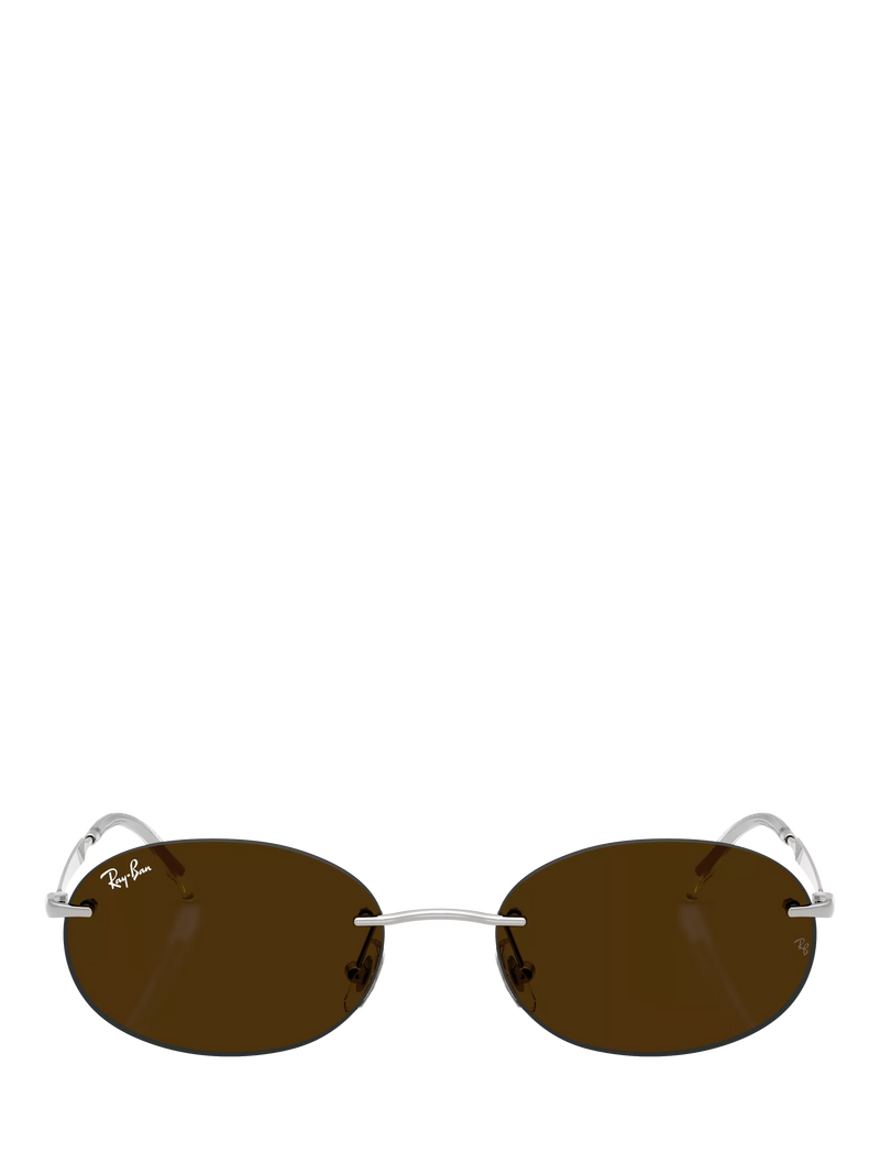 Ray-Ban RB3767 oval sunglasses silver, imported from the UK