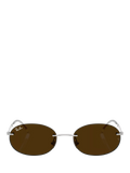 Ray-Ban RB3767 oval sunglasses silver, imported from the UK