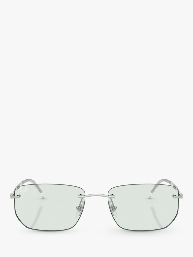 Ray-Ban RB3768 irregular silver metal sunglasses with photochromic lenses - British product