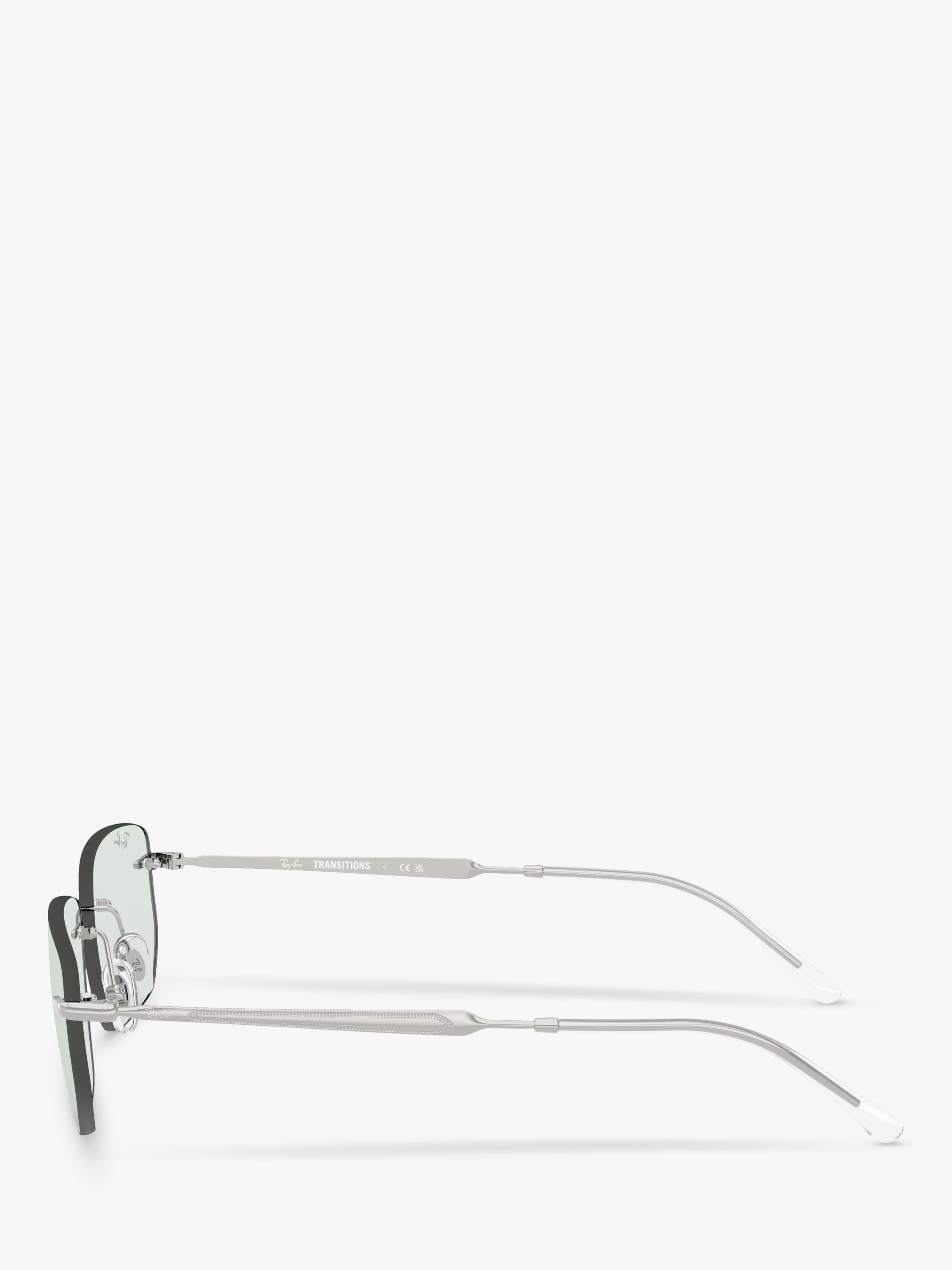 Ray-Ban RB3768 irregular silver metal sunglasses with photochromic lenses - British product