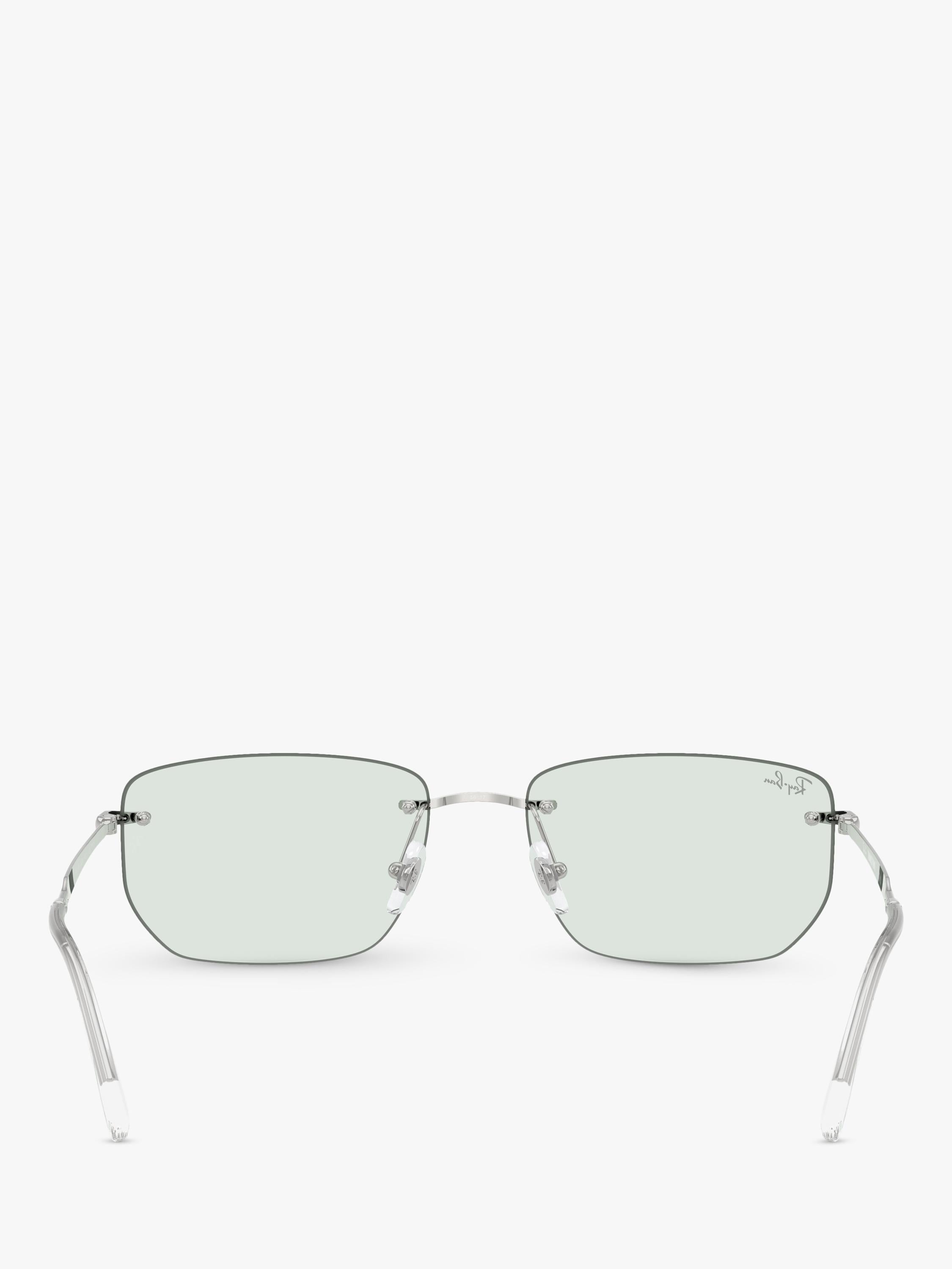 Ray-Ban RB3768 irregular silver metal sunglasses with photochromic lenses - British product