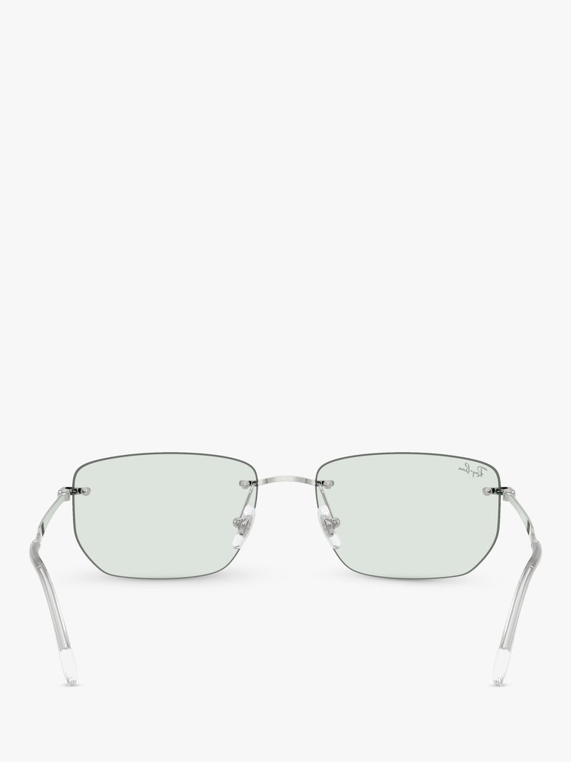 Ray-Ban RB3768 irregular silver metal sunglasses with photochromic lenses - British product