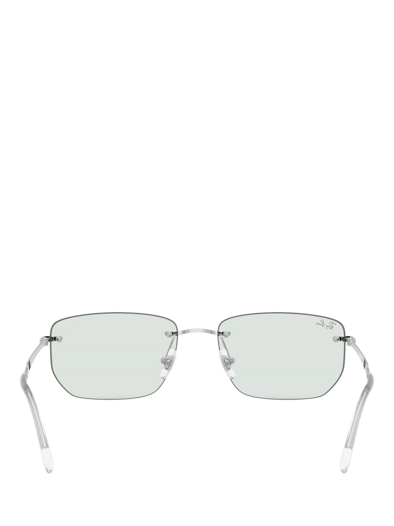 Ray-Ban RB3768 irregular silver metal sunglasses with photochromic lenses - British product