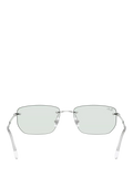 Ray-Ban RB3768 irregular silver metal sunglasses with photochromic lenses - British product
