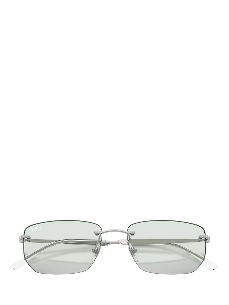 Ray-Ban RB3768 irregular silver metal sunglasses with photochromic lenses - British product
