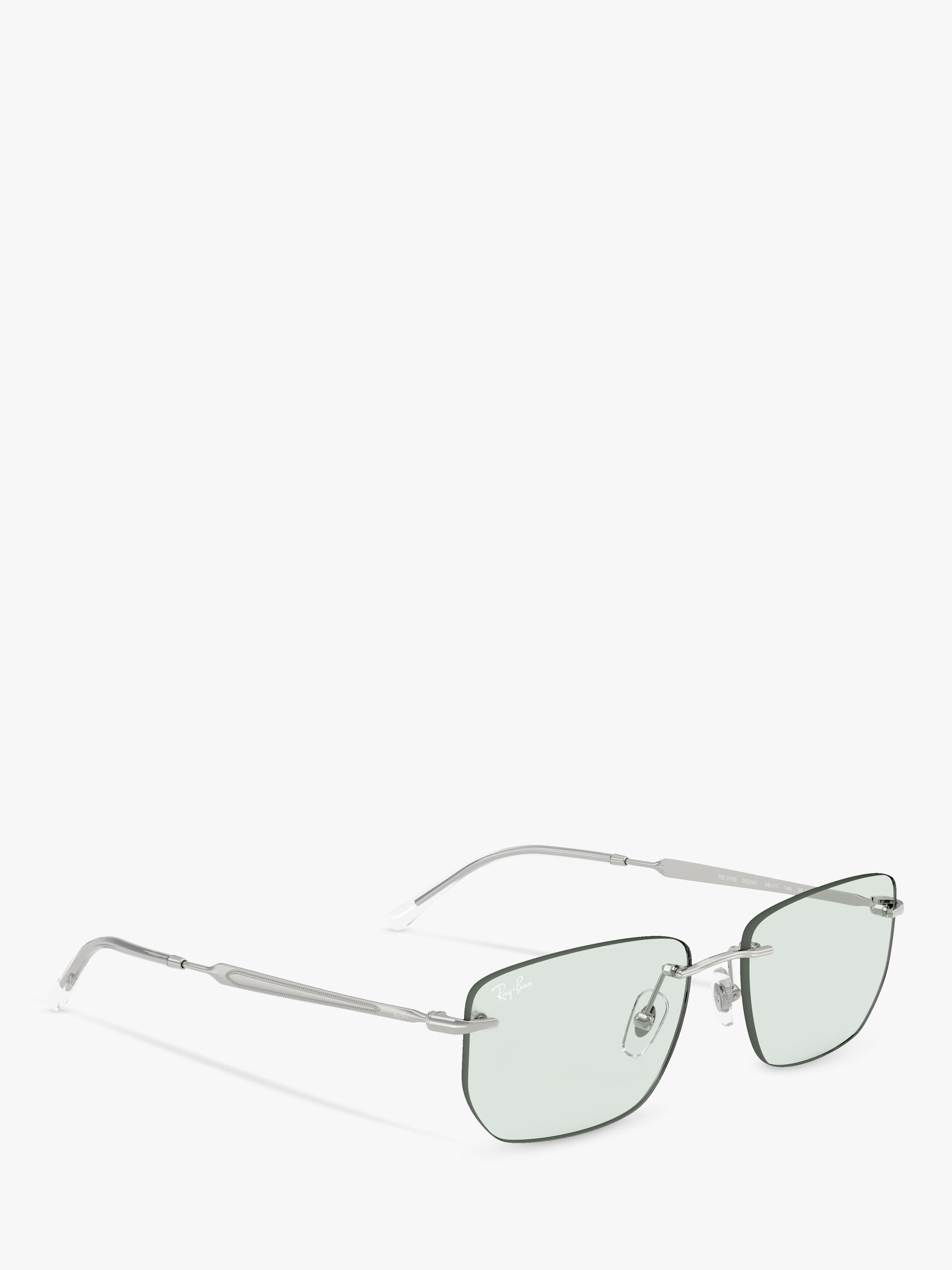 Ray-Ban RB3768 irregular silver metal sunglasses with photochromic lenses - British product