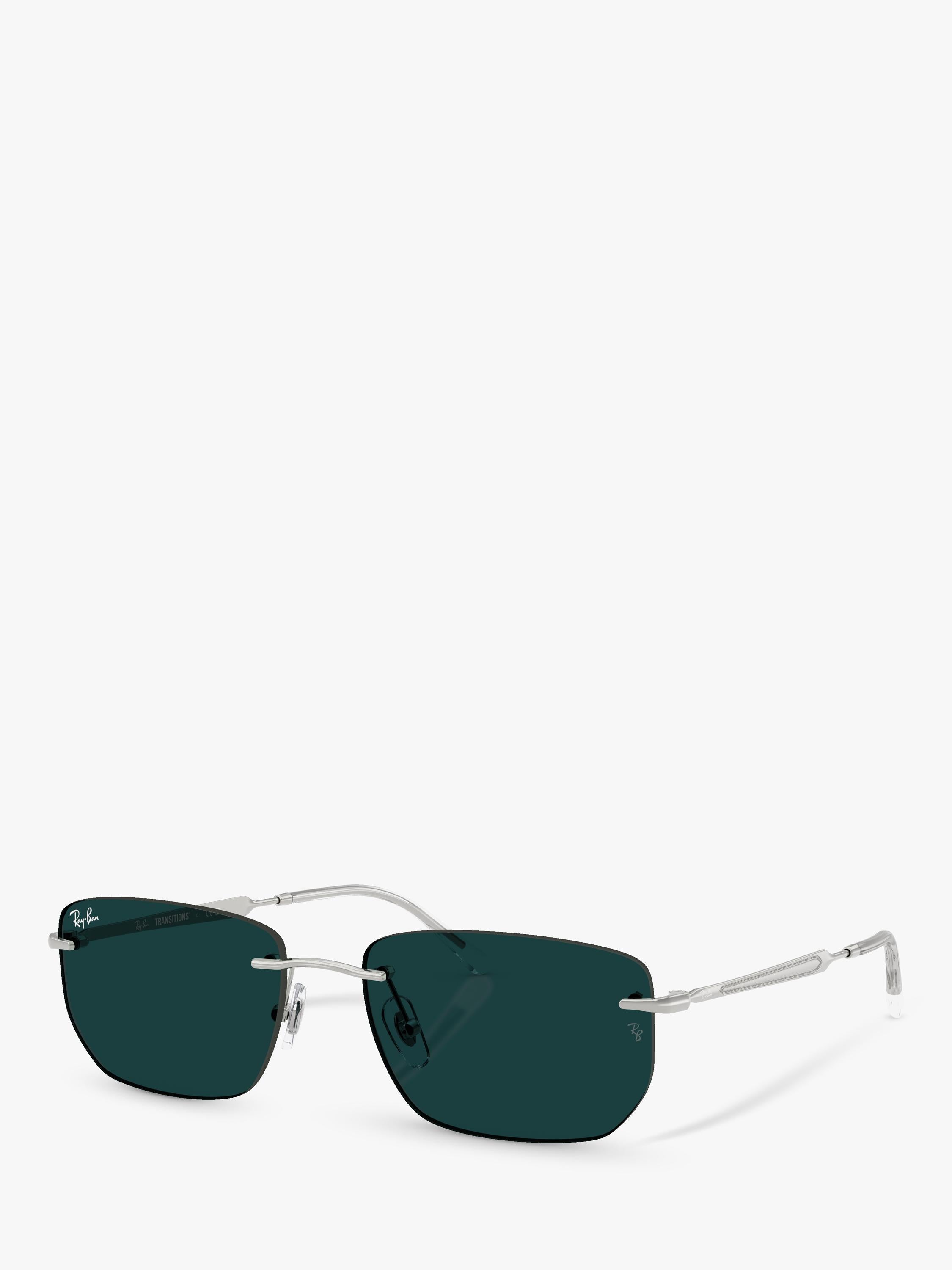 Ray-Ban RB3768 irregular silver metal sunglasses with photochromic lenses - British product